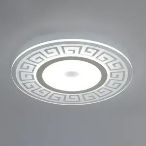 GreekKey – Acrylic LED Ceiling Light with Greek Key Decor for Bedroom