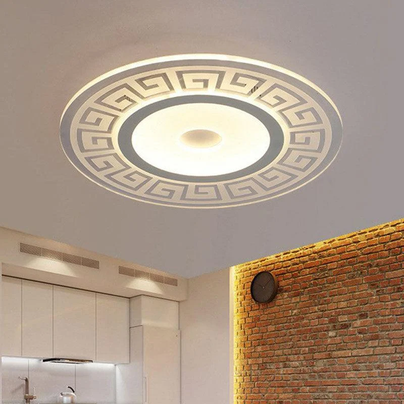 GreekKey – Acrylic LED Ceiling Light with Greek Key Decor for Bedroom -  - #tag1#