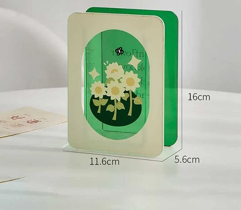 Green/Blue Flower Acrylic Book Vase -