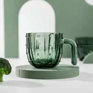 Green Cactus Transparent Stackable Coffee Mug