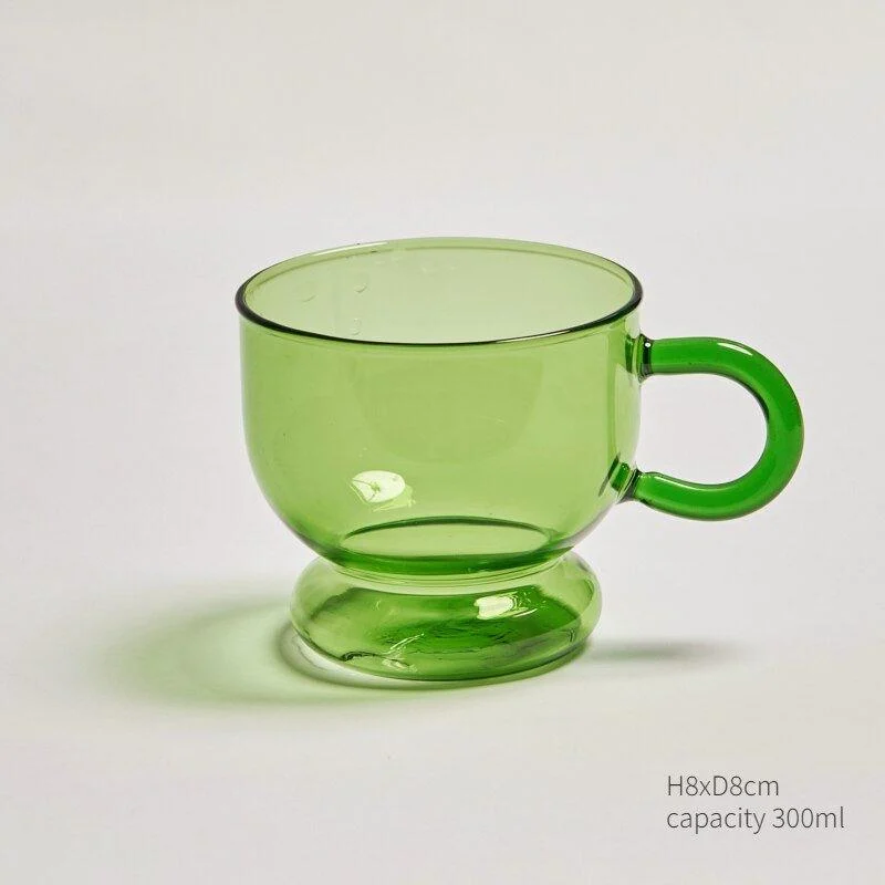 Green Glass Teacup & Saucer Sets -  - #tag1#