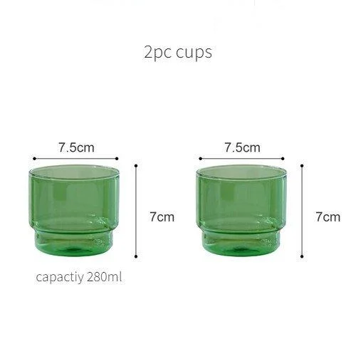 Green Glass Teacup & Saucer Sets -  - #tag1#