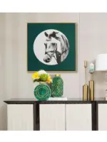 Green Marble Pattern Vase Gold Inlay