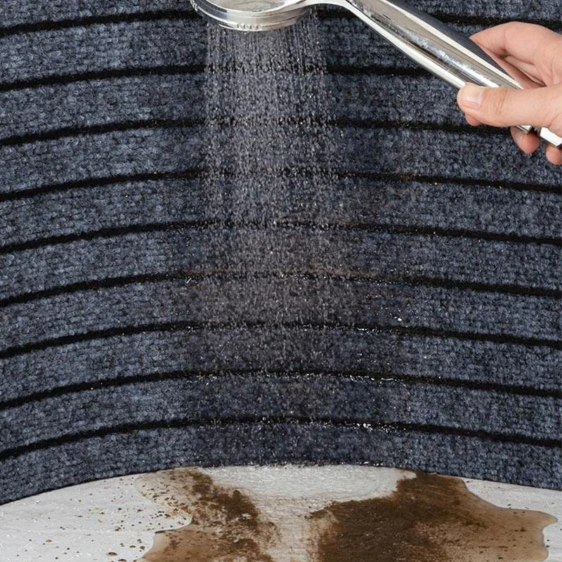 Grey Red Rug Washable Floor Mat Carpet For Kitchen and Outside Anti Slip Floor -