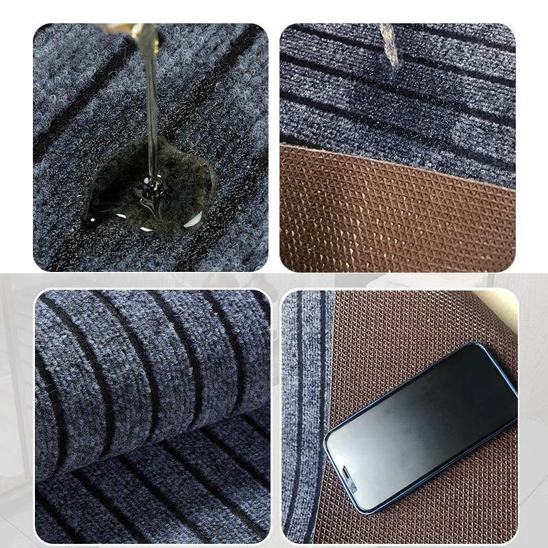 Grey Red Rug Washable Floor Mat Carpet For Kitchen and Outside Anti Slip Floor -