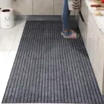 Grey Red Rug Washable Floor Mat Carpet For Kitchen and Outside Anti Slip Floor