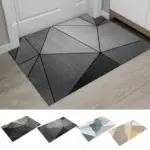 Grey White Modern Tiles Carpet Living Room Bedroom Rug Doormat