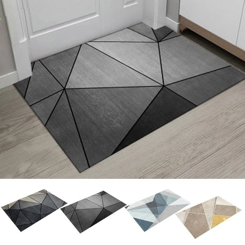 Grey White Modern Tiles Carpet Living Room Bedroom Rug Doormat -