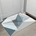 Grey White Modern Tiles Carpet Living Room Bedroom Rug Doormat