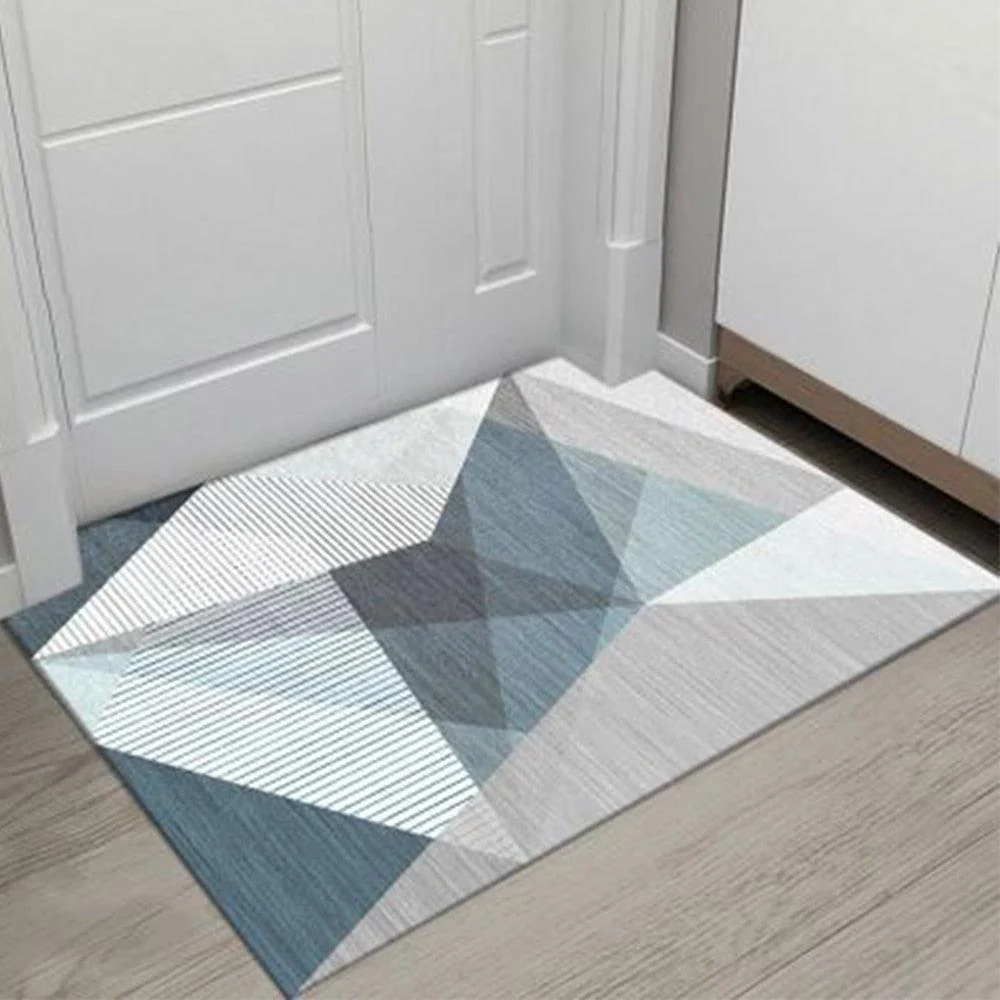 Grey White Modern Tiles Carpet Living Room Bedroom Rug Doormat -