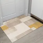 Grey White Modern Tiles Carpet Living Room Bedroom Rug Doormat