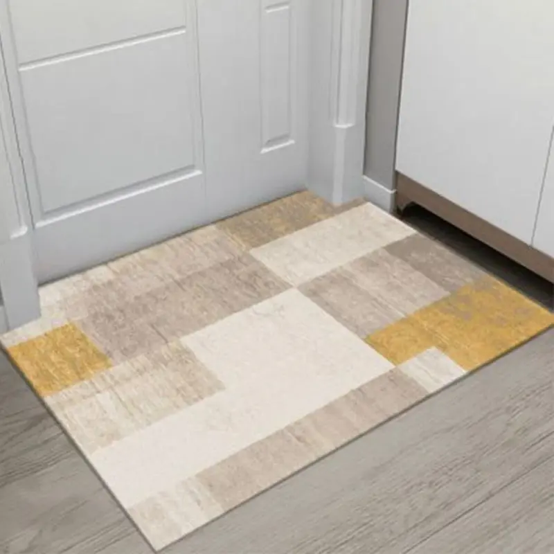 Grey White Modern Tiles Carpet Living Room Bedroom Rug Doormat