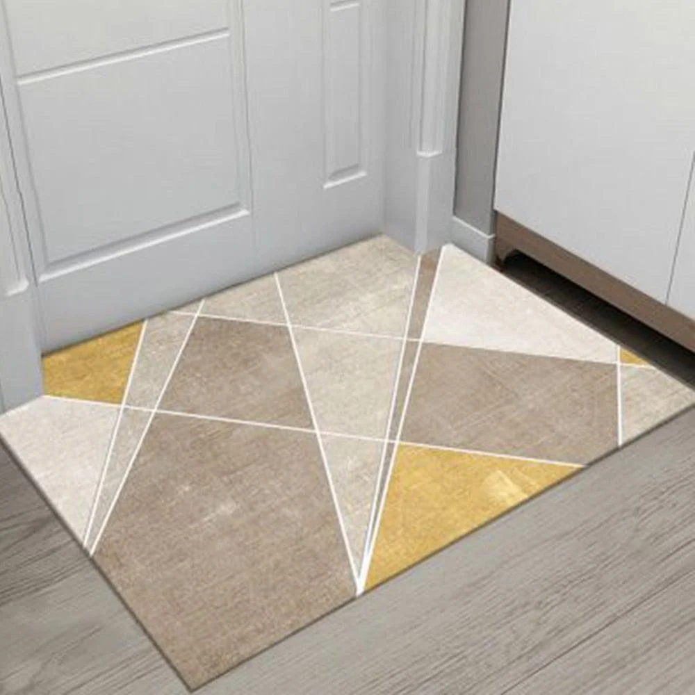 Grey White Modern Tiles Carpet Living Room Bedroom Rug Doormat -