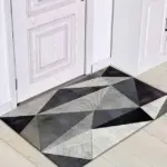 Grey White Modern Tiles Carpet Living Room Bedroom Rug Doormat