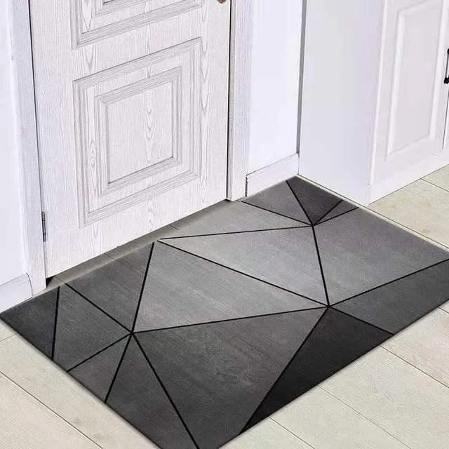 Grey White Modern Tiles Carpet Living Room Bedroom Rug Doormat -