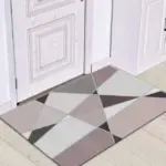 Grey White Modern Tiles Carpet Living Room Bedroom Rug Doormat