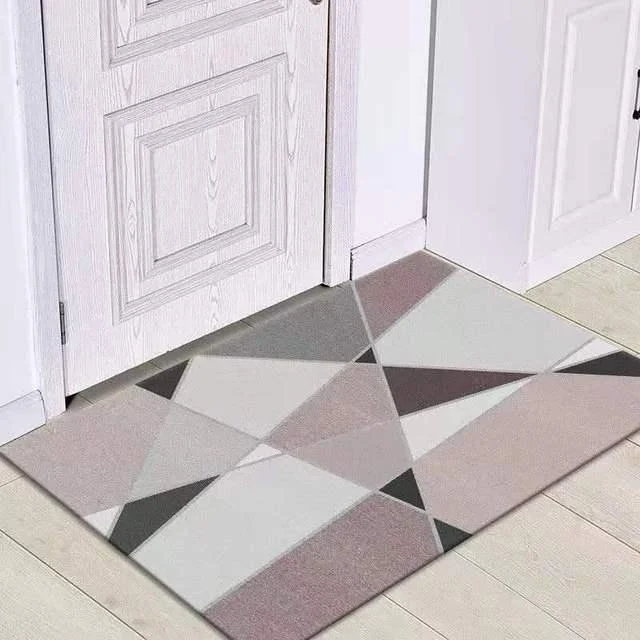 Grey White Modern Tiles Carpet Living Room Bedroom Rug Doormat -