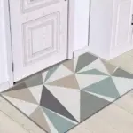 Grey White Modern Tiles Carpet Living Room Bedroom Rug Doormat