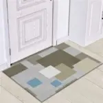 Grey White Modern Tiles Carpet Living Room Bedroom Rug Doormat
