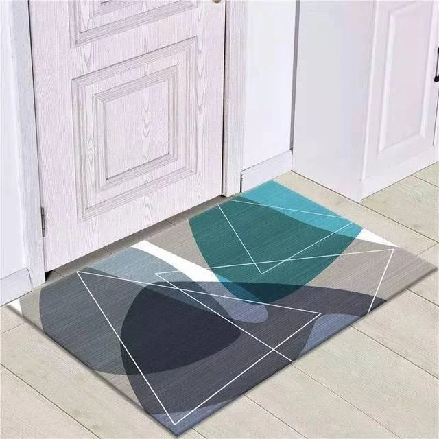 Grey White Modern Tiles Carpet Living Room Bedroom Rug Doormat -