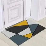 Grey White Modern Tiles Carpet Living Room Bedroom Rug Doormat