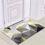 Grey White Modern Tiles Carpet Living Room Bedroom Rug Doormat