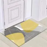 Grey White Modern Tiles Carpet Living Room Bedroom Rug Doormat