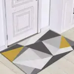 Grey White Modern Tiles Carpet Living Room Bedroom Rug Doormat