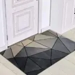 Grey White Modern Tiles Carpet Living Room Bedroom Rug Doormat