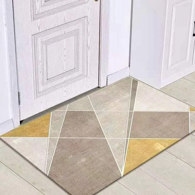 Grey White Modern Tiles Carpet Living Room Bedroom Rug Doormat -