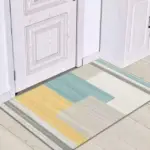 Grey White Modern Tiles Carpet Living Room Bedroom Rug Doormat
