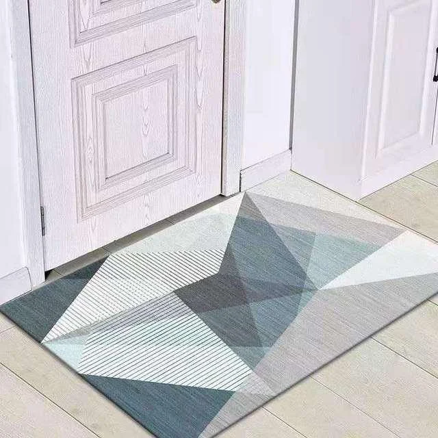 Grey White Modern Tiles Carpet Living Room Bedroom Rug Doormat -