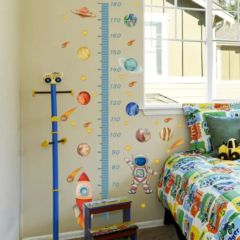 Growth chart wall sticker Astronaut wall sticker for the nursery tag1