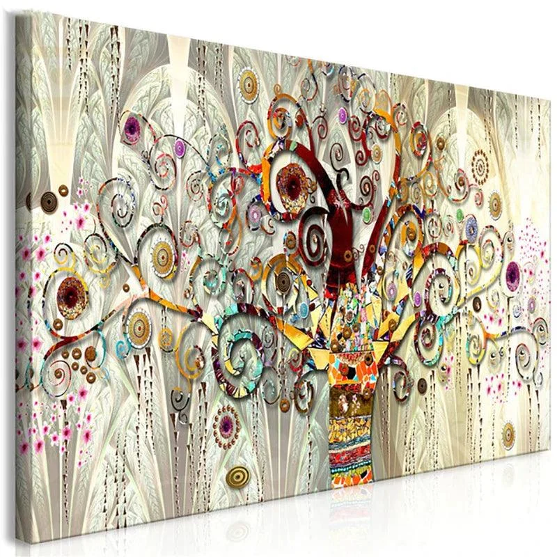Gustav Klimt's Tree of Life: Modern Wall Art for Living Room -