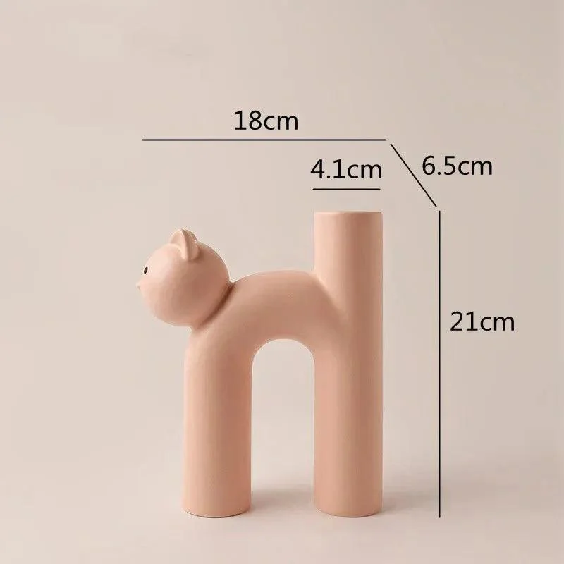 H-Shaped Cat Vase Decoration -  - #tag1#