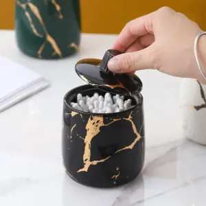 Marble Cotton Swab Storage