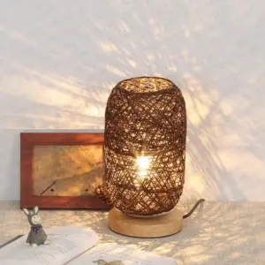 Rattan - Wooden Table Lamp