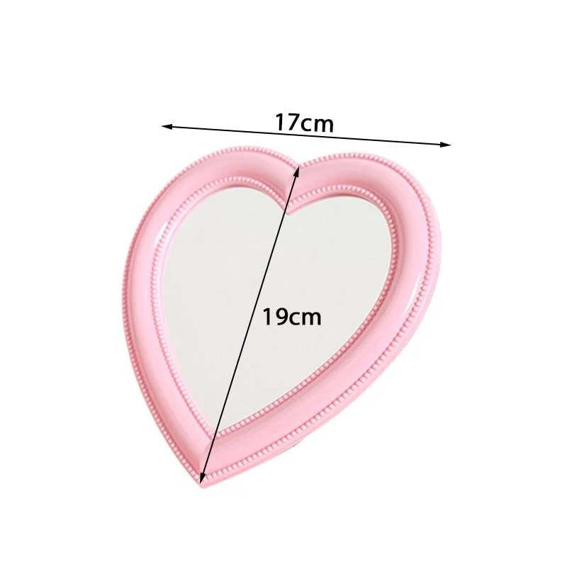 Pink Heart Shaped Compact Mirror - ISTANBULLU LTD