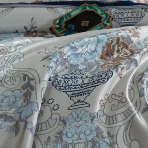 Homeko Silver Golden Silk Satin Cotton Bedding Set