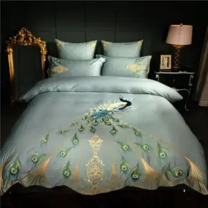 Peacock Rue – Teal Duvet Cover Set of Egyptian Cotton