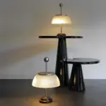 H Table Lamp with Glass Bowl Shade Italian Decorative Lamp tag1