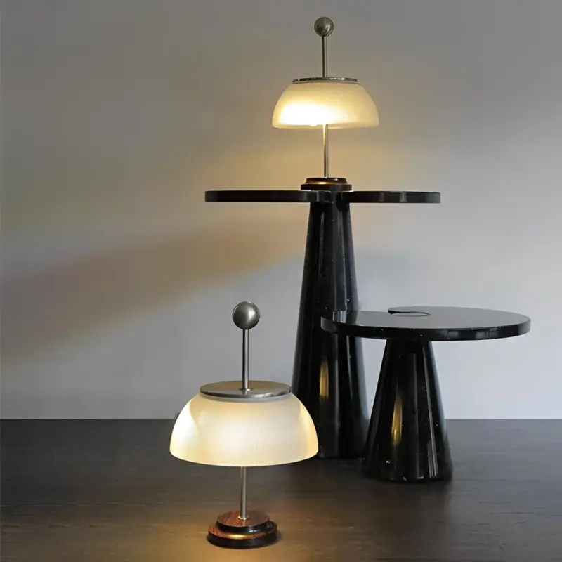 H Table Lamp with Glass Bowl Shade Italian Decorative Lamp tag1