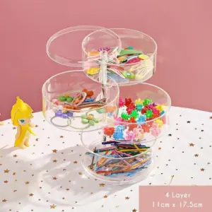 Hair Pin Jewelry Transparent Rotating Storage