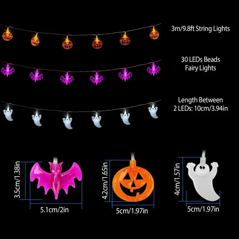 Halloween 30 LED String Lights tag1