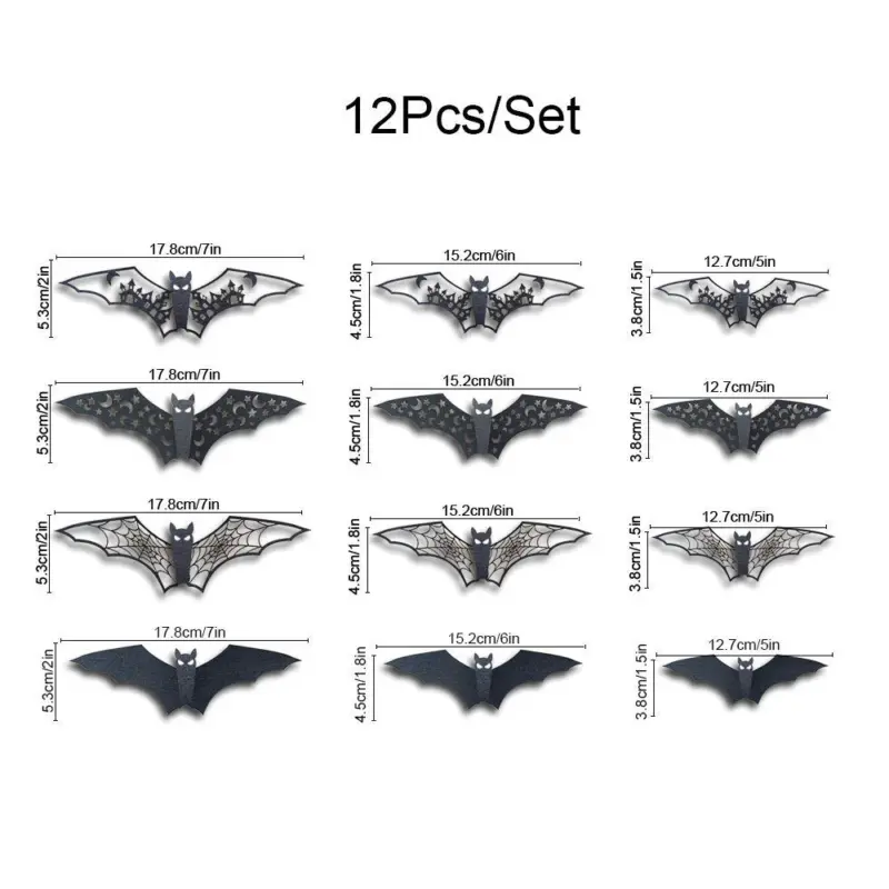 Halloween 3D Hollow Paper Bat Wall Stickers tag1