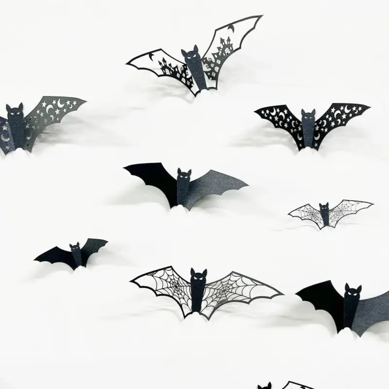 Halloween 3D Hollow Paper Bat Wall Stickers tag1