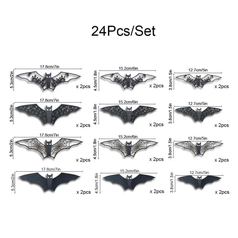 Halloween 3D Hollow Paper Bat Wall Stickers tag1