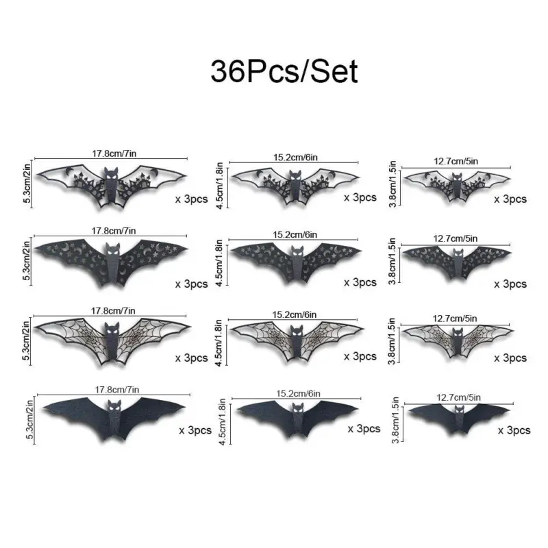 Halloween 3D Hollow Paper Bat Wall Stickers tag1