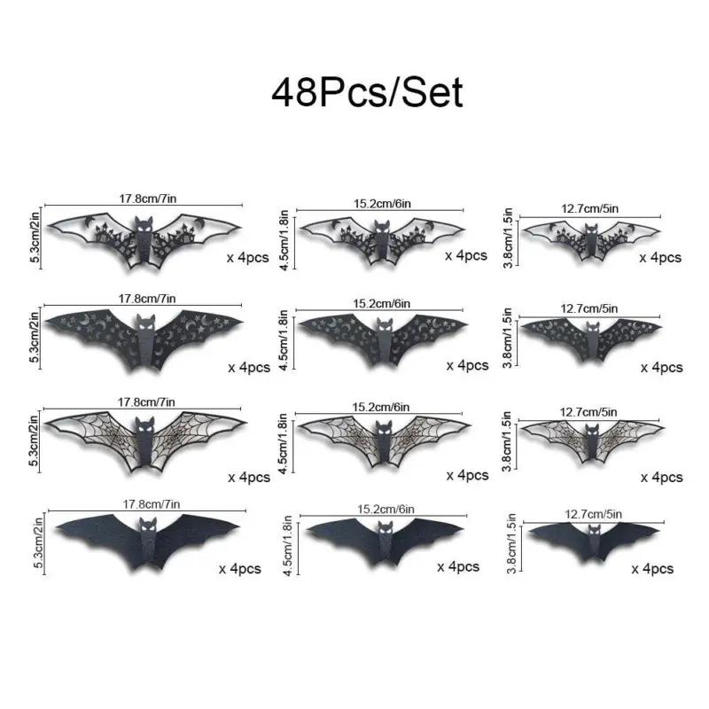 Halloween 3D Hollow Paper Bat Wall Stickers tag1