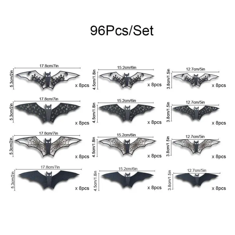 Halloween 3D Hollow Paper Bat Wall Stickers tag1